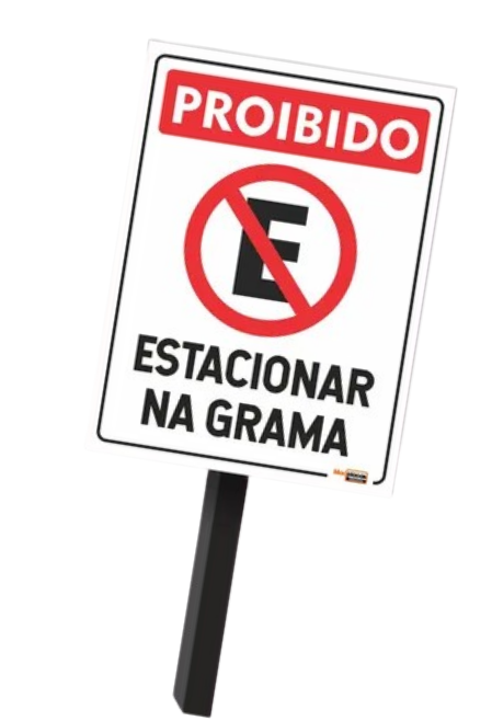 Proibido estacionar na grama